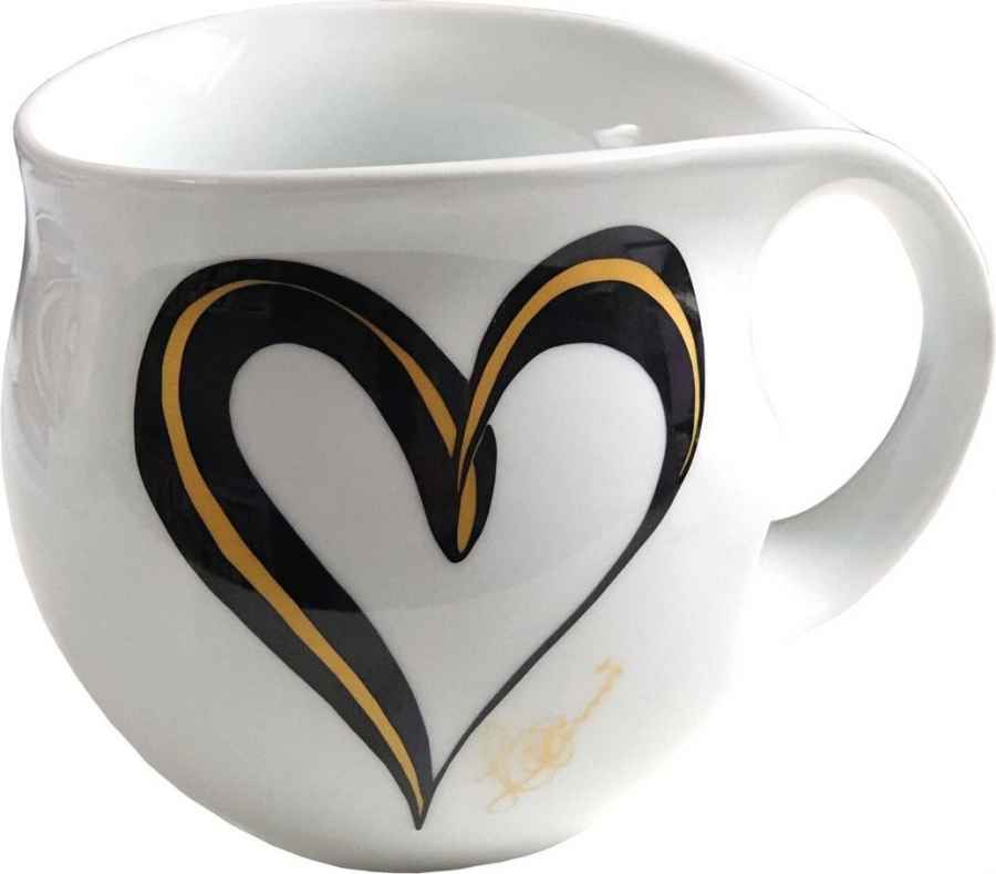 Luigi Colani Porzellan Kaffeebecher XXL Heart gold/black