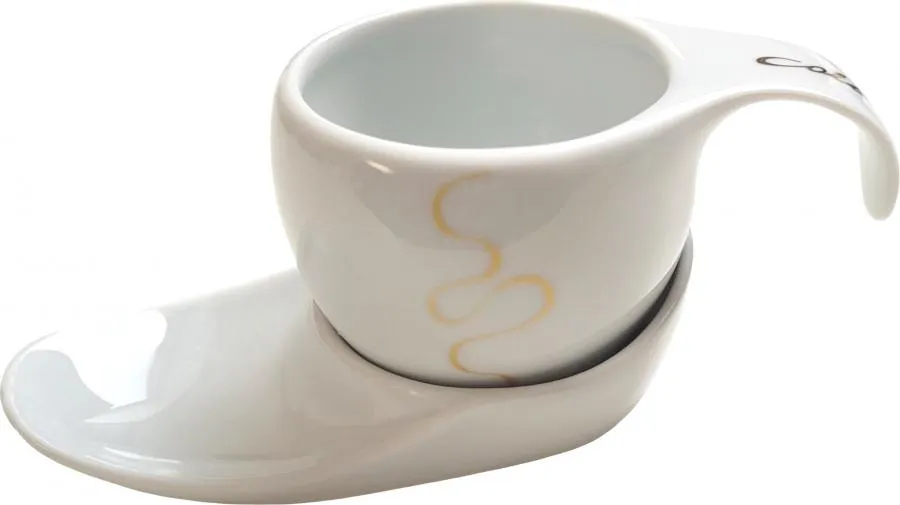 Luigi Colani Espressotasse Vision 2tlg Loop gold/white Luigi Colani Espressotasse Vision 2tlg Loop gold/white