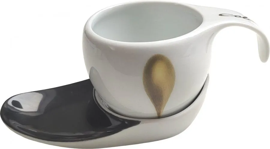 Espressotasse Vision 2tlg Drops black/gold Espressotasse Vision 2tlg Drops black/gold