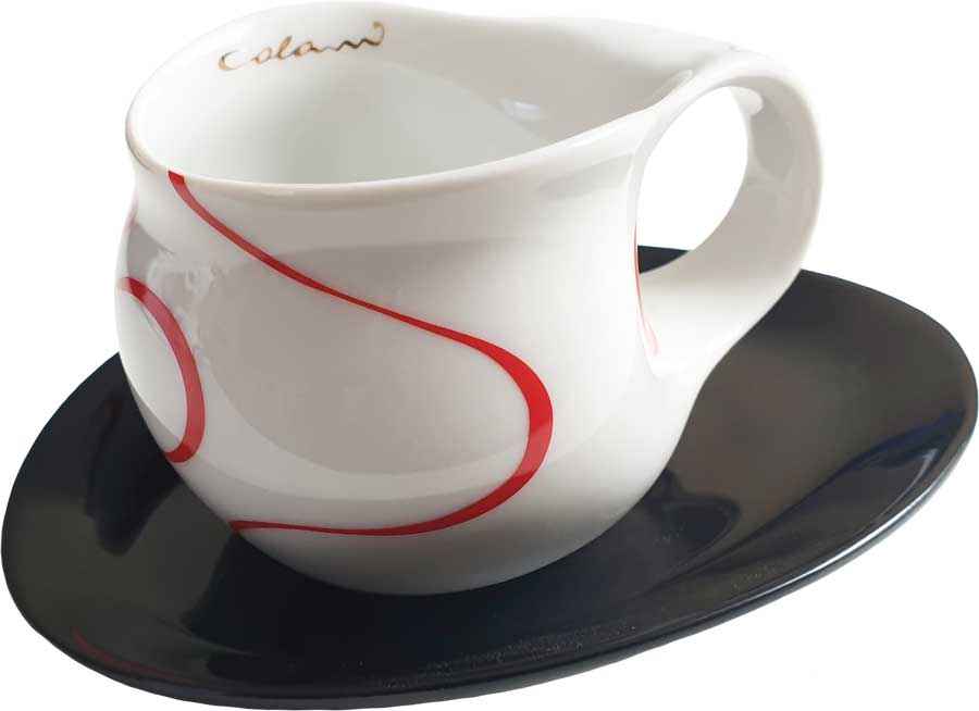 Luigi Colani Porzellan Espresso Tasse loop red