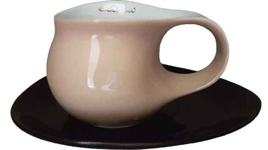 Luigi Colani Porzellan Espresso Tasse groß sand