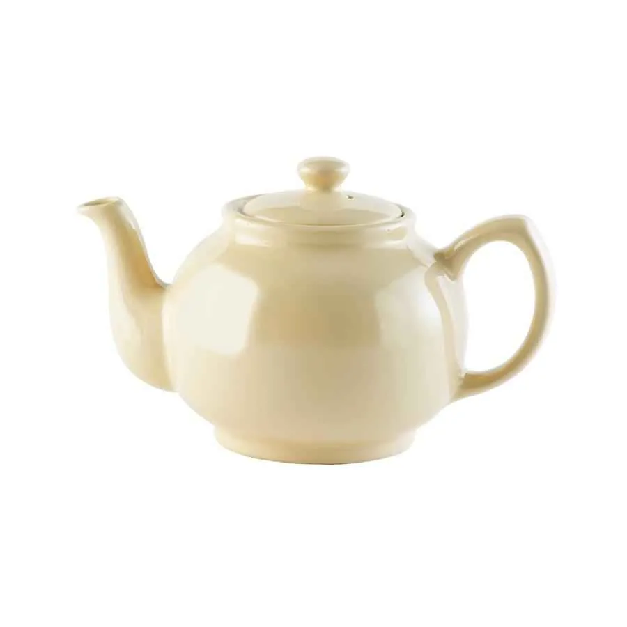 Teekanne 1100 ml Steingut klassisch creme, für 6 Tassen Teekanne 1100 ml Steingut klassisch creme, für 6 Tassen
