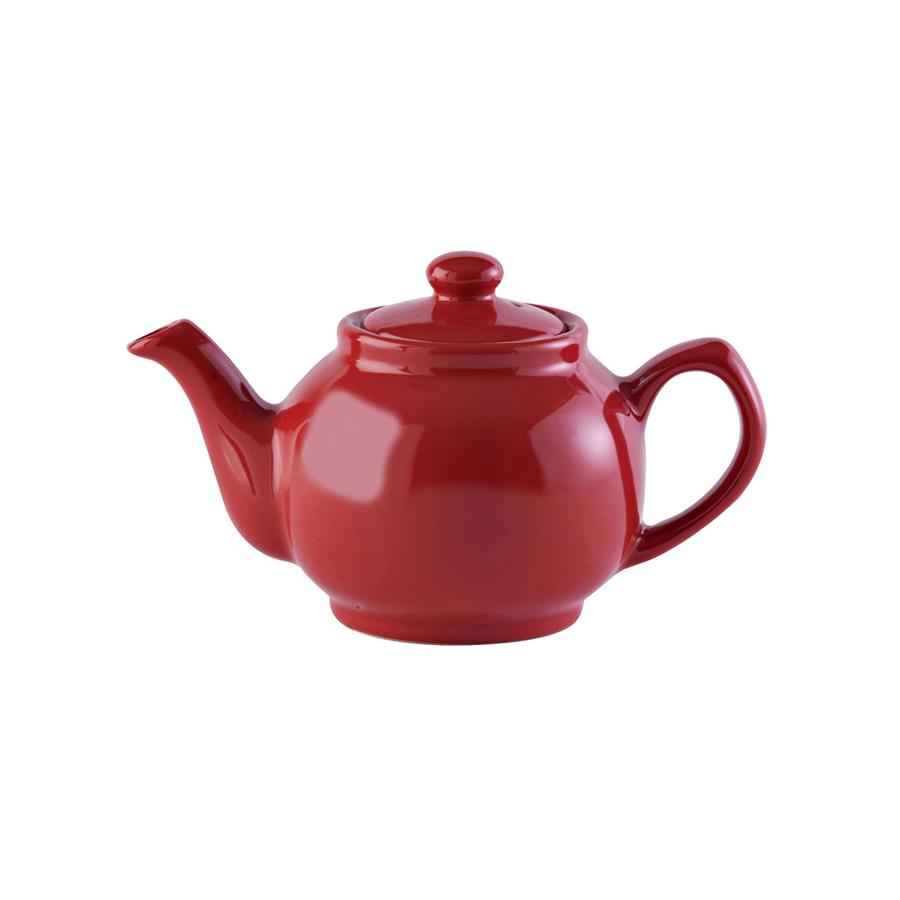 Teekanne 450 ml Steingut glänzend rot, für 2 Tassen Teekanne 450 ml Steingut glänzend rot, für 2 Tassen