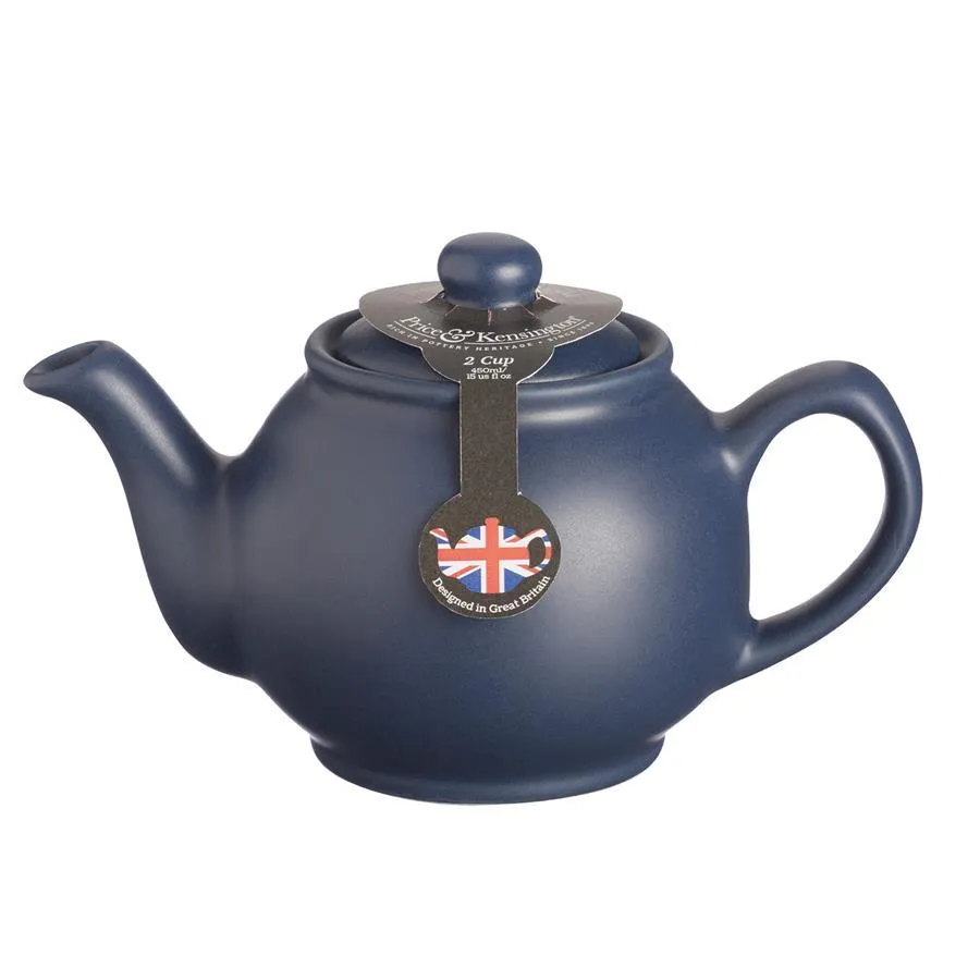Teekanne 450 ml Steingut matt blau, für 2 Tassen Teekanne 450 ml Steingut matt blau, für 2 Tassen
