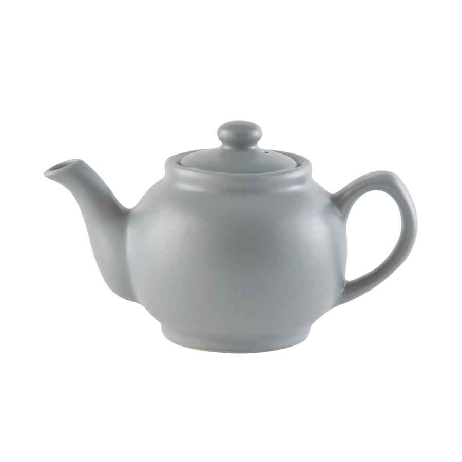 Teekanne 1100 ml Steingut matt grau, für 6 Tassen