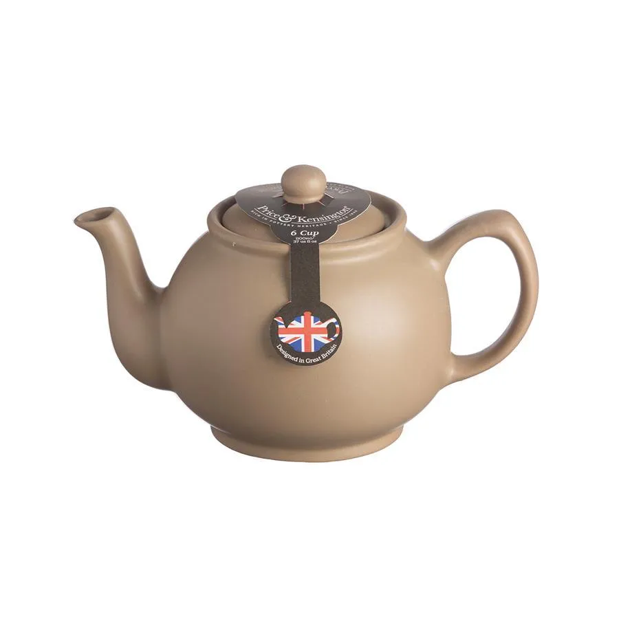 Teekanne 1100 ml Steingut matt taupe, für 6 Tassen Teekanne 1100 ml Steingut matt taupe, für 6 Tassen