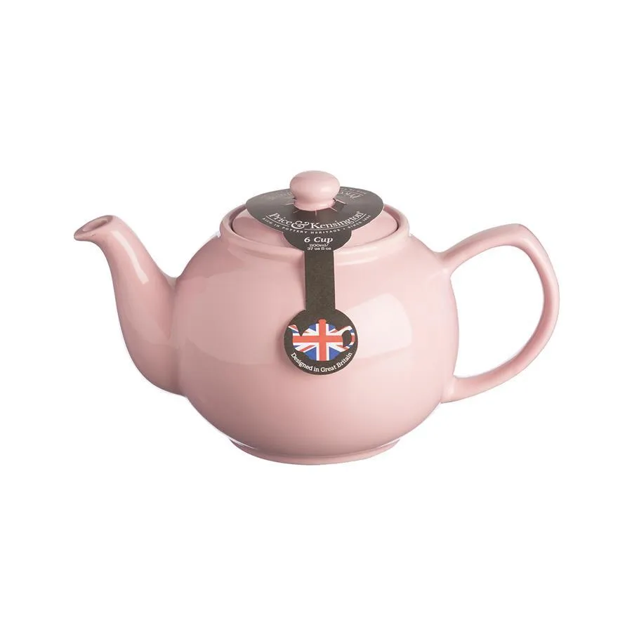 Teekanne 1100 ml Steingut pastell pink, für 6 Tassen Teekanne 1100 ml Steingut pastell pink, für 6 Tassen