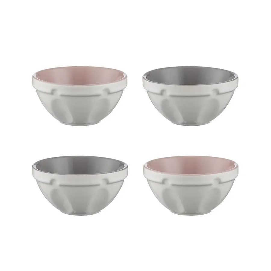 4 Mini-Vorbereitungsschalen Steingut