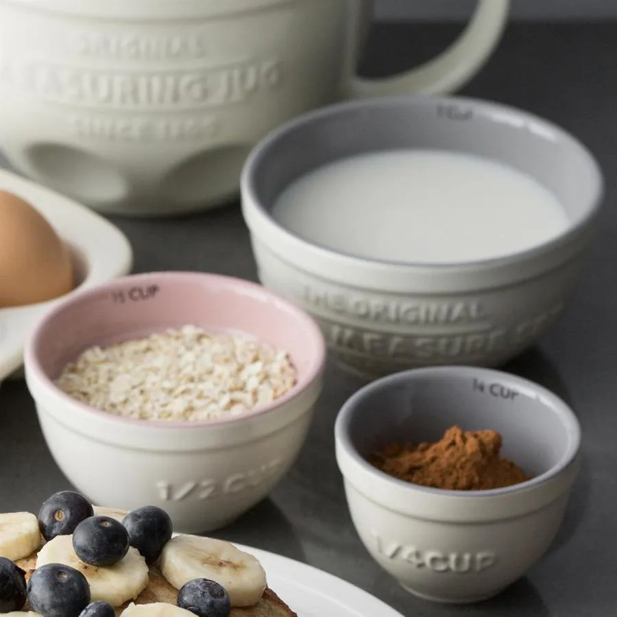 Messbecher-Set, 3 - tlg. aus Steingut