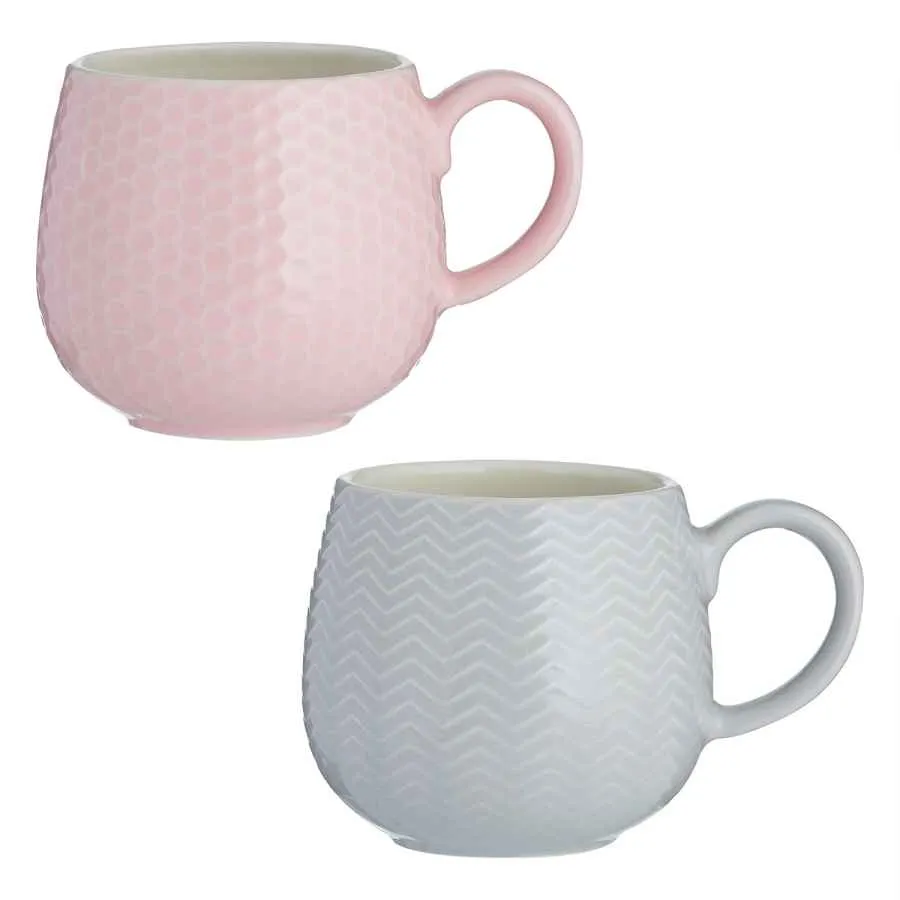 Geprägte Tasse Honigwaben pink, 350 ml Geprägte Tasse Honigwaben pink, 350 ml