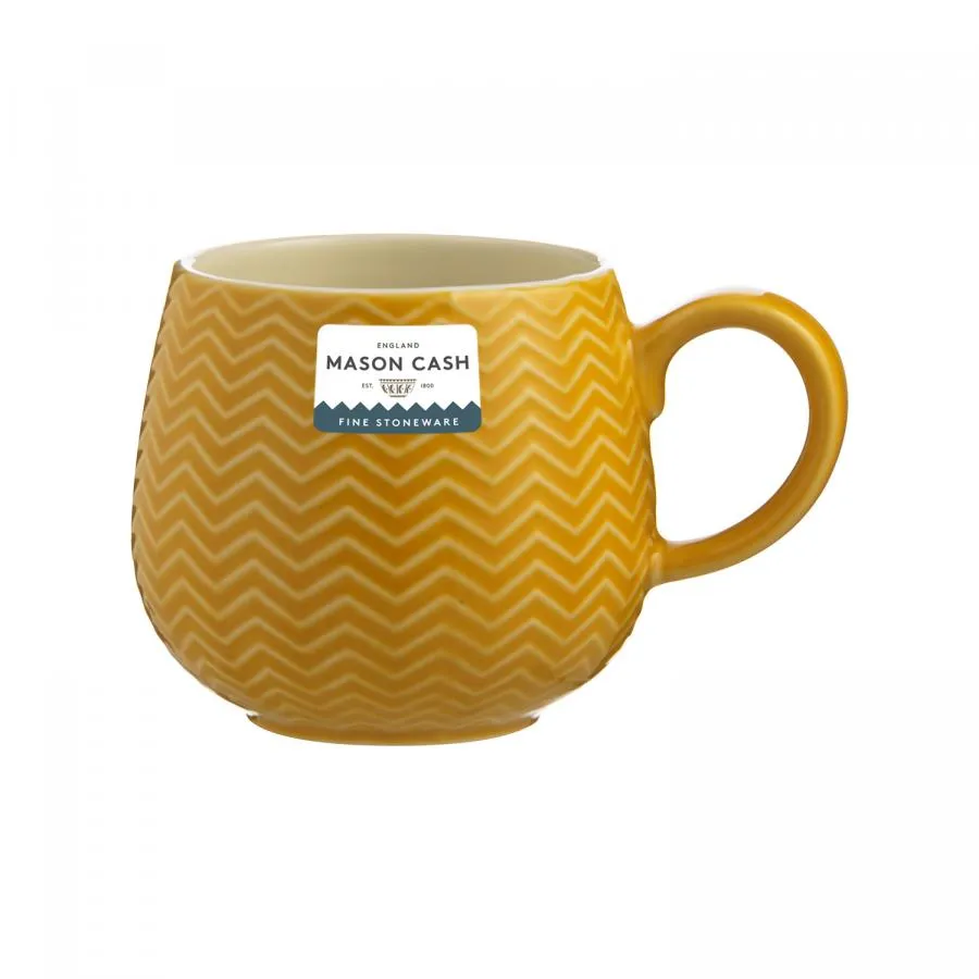 Geprägte Tasse Zickzack, ocker, 350 ml Geprägte Tasse Zickzack, ocker, 350 ml
