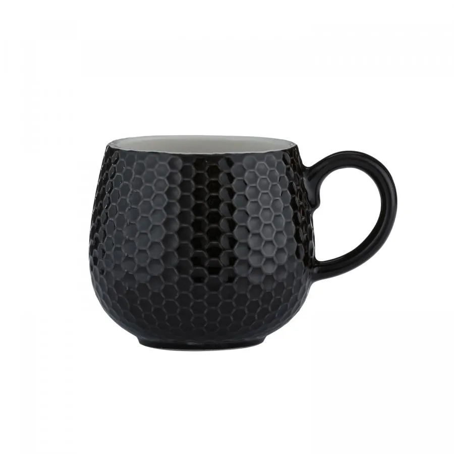Geprägte Tasse Honigwaben, schwarz, 350 ml Geprägte Tasse Honigwaben, schwarz, 350 ml