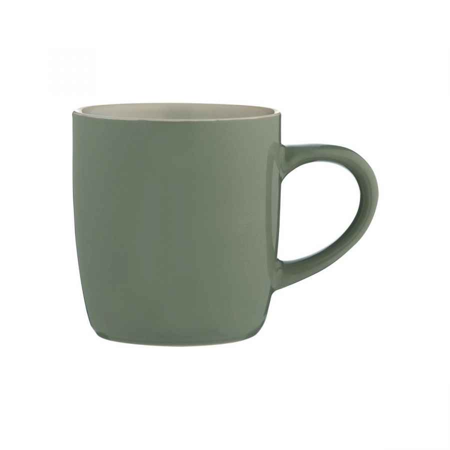 Tasse aus Steingut, salbeigrün, 330 ml