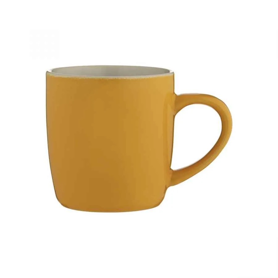 Tasse aus Steingut, senffarbend, 330 ml