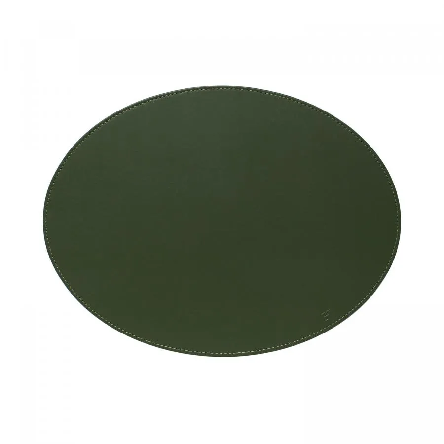 Platzset, Oval, Olivegrün/Elfenbein 45 x 34 cm