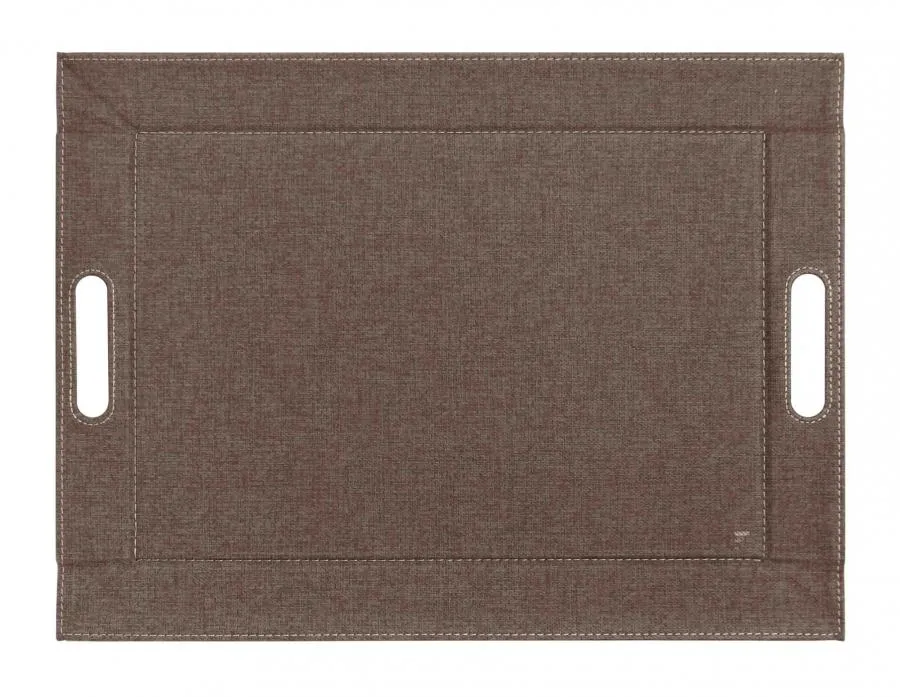 Tablett Textilstruktur gross 55 x 41 cm braun