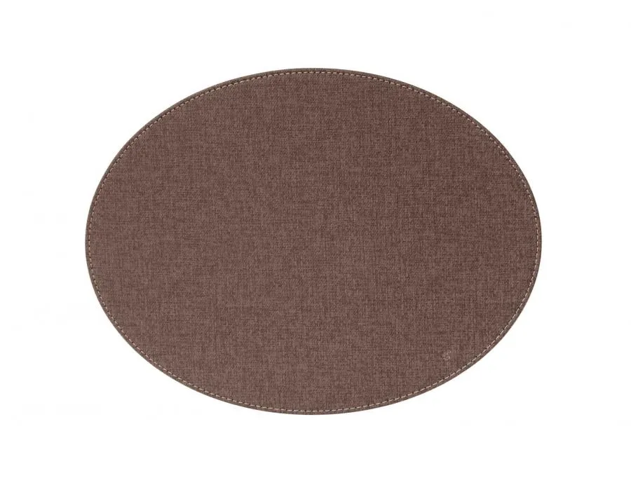 Ovales Platzset Textilstruktur 45 x 34 cm braun