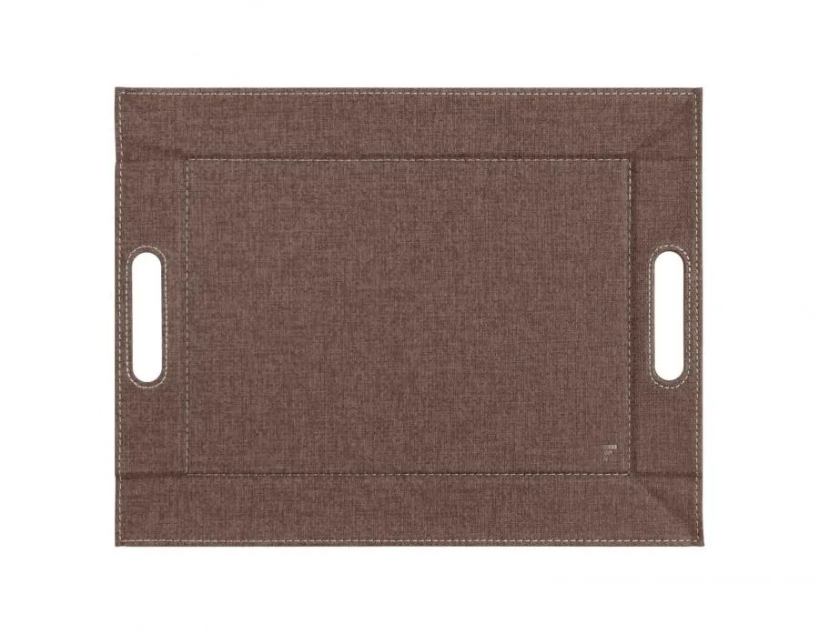 Tablett Textilstruktur klein 45 x 35 cm braun