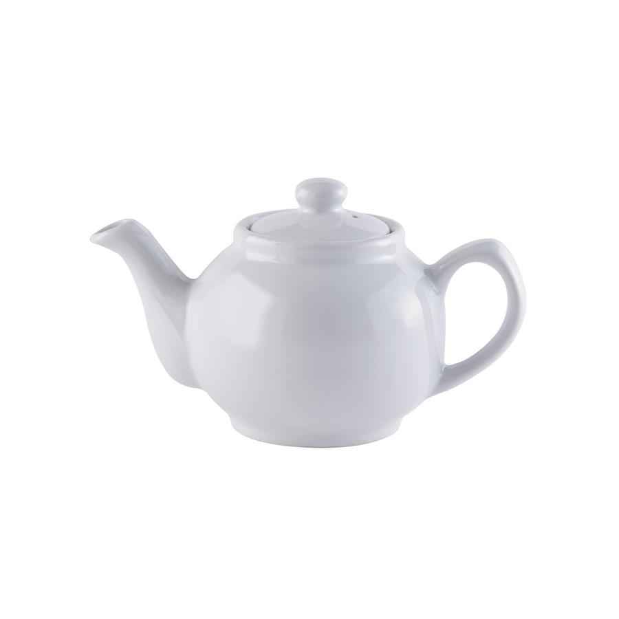 Teekanne 450 ml Steingut klassisch weiß, für 2 Tassen