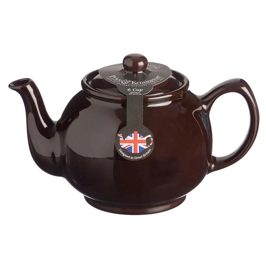 Teekanne 1100 ml Steingut klassisch rockingham braun, für 6 Tassen Teekanne 1100 ml Steingut klassisch rockingham braun, für 6 Tassen