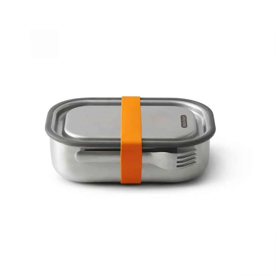 Edelstahl Lunch Box - Orange, 1000 ml, Edelstahl/Silikon, Maße: 20 x 15 x 6,5 cm Edelstahl Lunch Box - Orange, 1000 ml, Edelstahl/Silikon, Maße: 20 x 15 x 6,5 cm