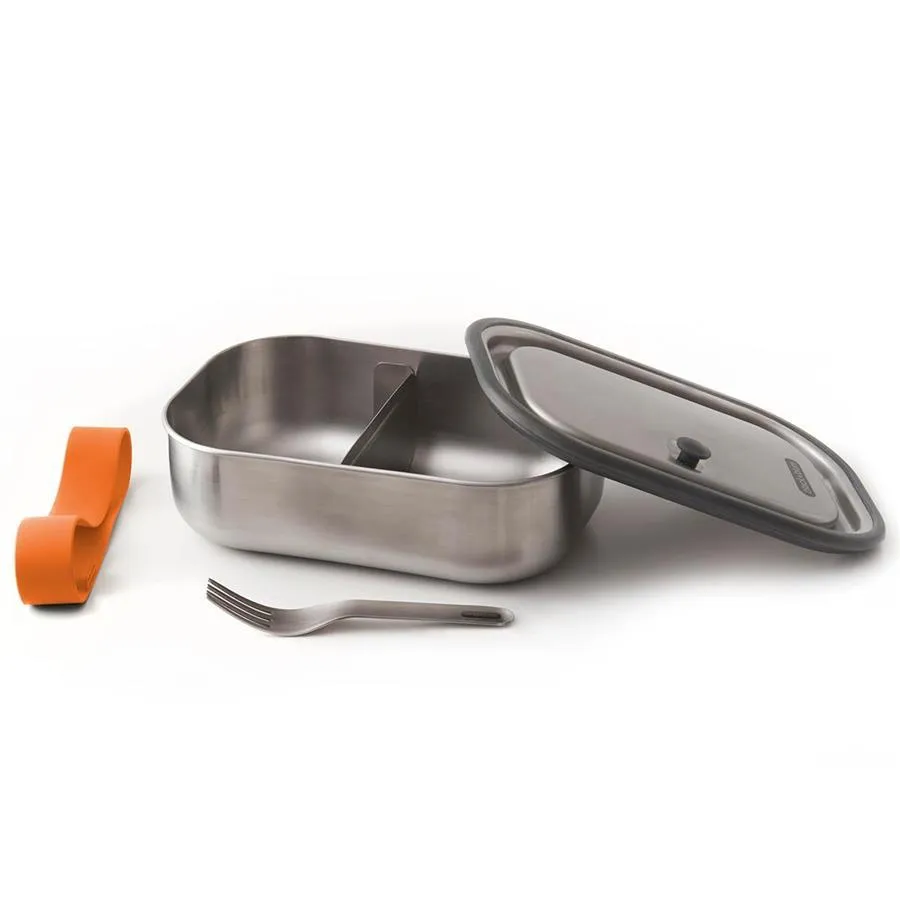 Edelstahl Lunch Box - Orange, 1000 ml, Edelstahl/Silikon, Maße: 20 x 15 x 6,5 cm Edelstahl Lunch Box - Orange, 1000 ml, Edelstahl/Silikon, Maße: 20 x 15 x 6,5 cm