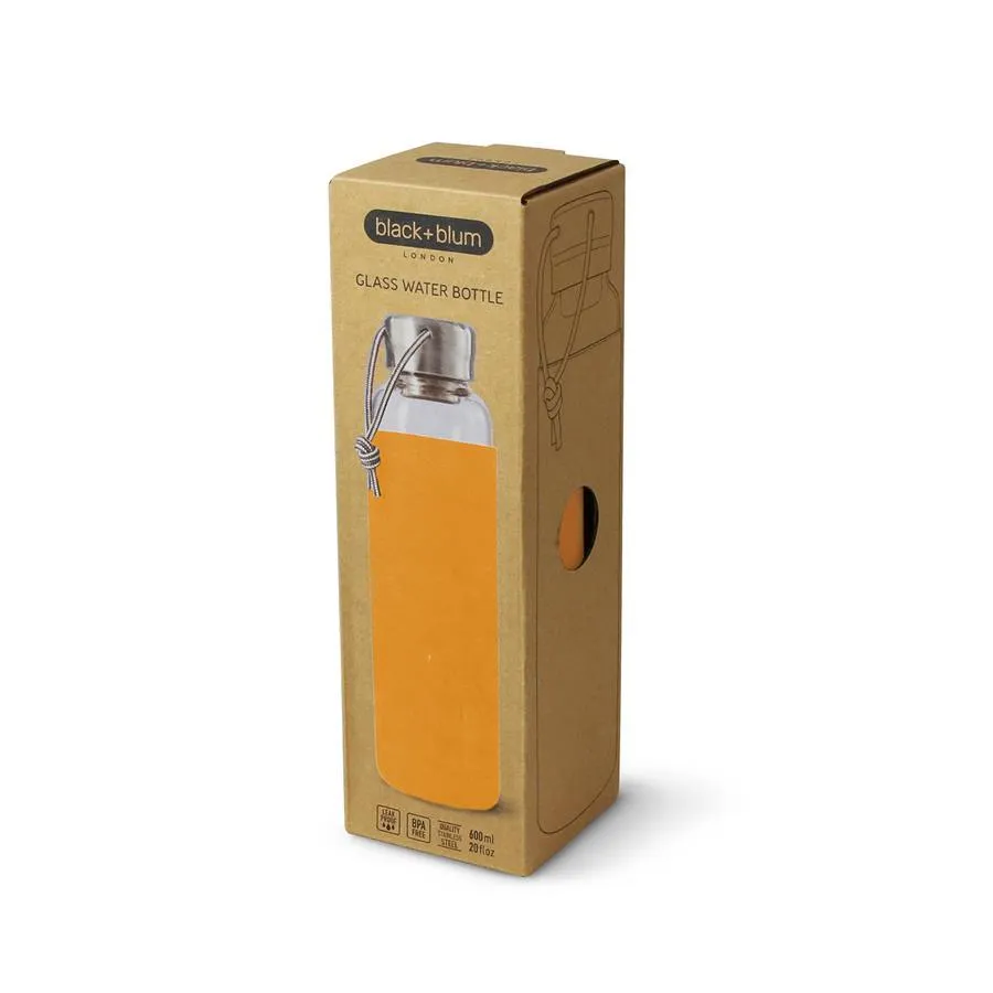 Wasserflasche 600 ml Glas Orange Wasserflasche 600 ml Glas Orange