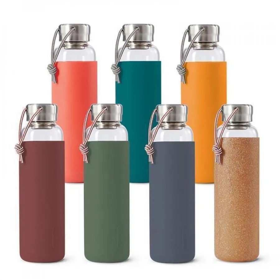Wasserflasche 600 ml Glas Olive Wasserflasche 600 ml Glas Olive
