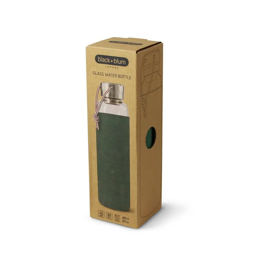 Wasserflasche 600 ml Glas Olive Wasserflasche 600 ml Glas Olive