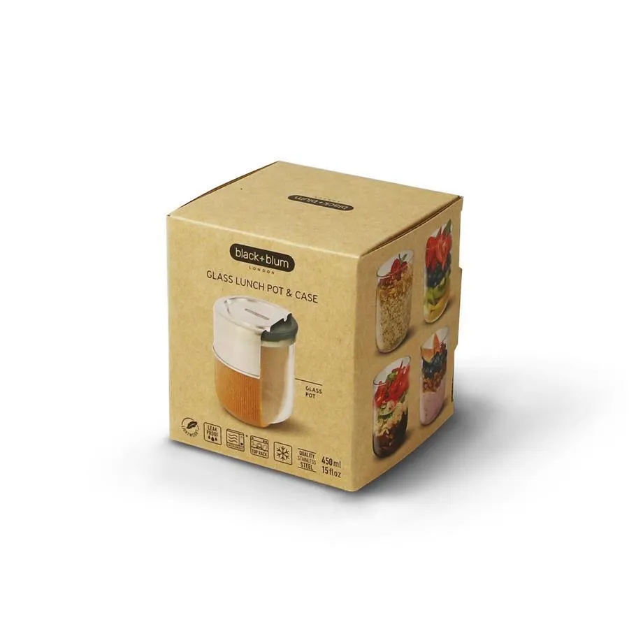 Lunchbecher 450 ml aus Glas mit Schutzhülle, Schiefer Lunchbecher 450 ml aus Glas mit Schutzhülle, Schiefer