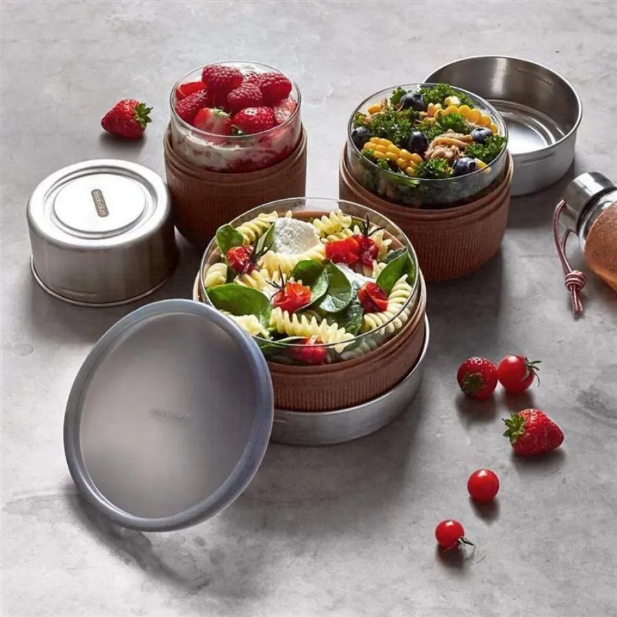 Lunchschale 750 ml aus Glas mit Schutzhülle, Schiefer Lunchschale 750 ml aus Glas mit Schutzhülle, Schiefer