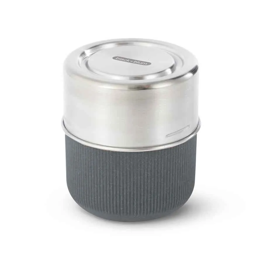 Lunchbecher 450 ml aus Glas mit Schutzhülle, Schiefer Lunchbecher 450 ml aus Glas mit Schutzhülle, Schiefer