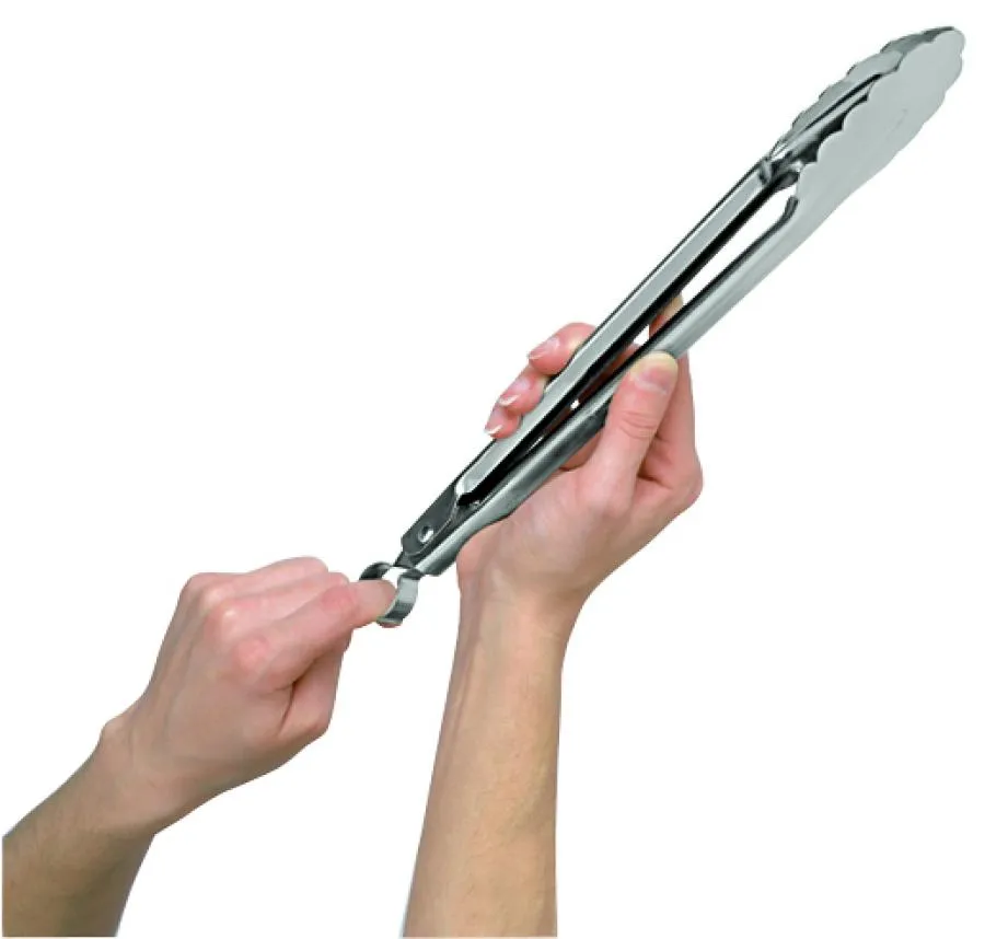 Edelstahlzange VA Verschließbar 30,5 cm in der Hand Edelstahlzange VA Verschließbar 30,5 cm in der Hand