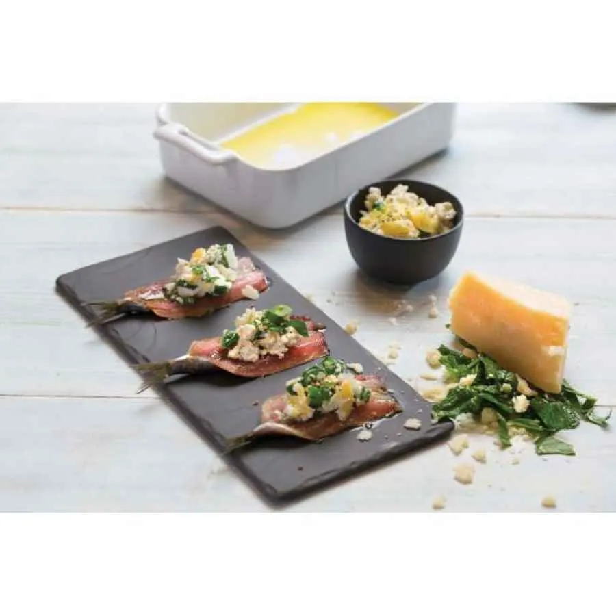 TELLER/ PLATTE/ BURGERTELLER/ STEAKTELLER/ SERVIERPLATTE 30 x 11 cm RECHTECKIG Matt schiefer