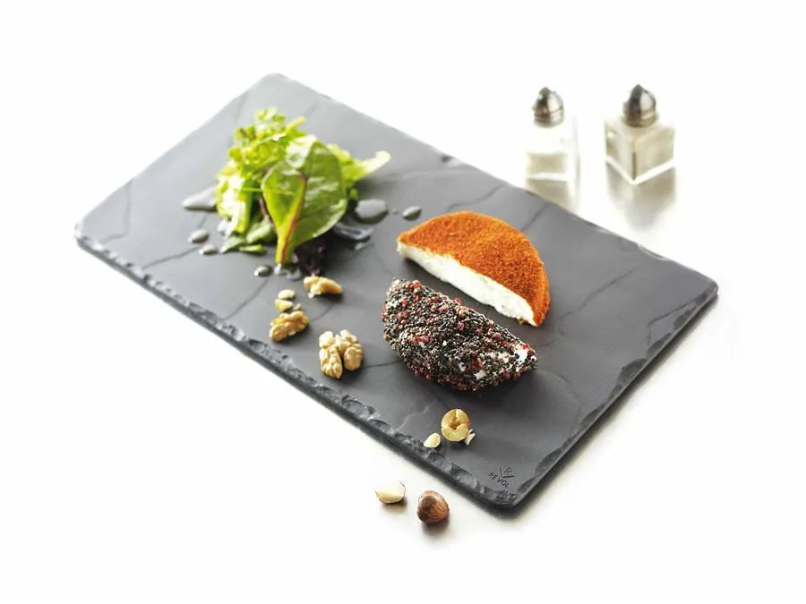 TELLER/ PLATTE/ STEAKTELLER 30 x 16 cm RECHTECKIG schmal Matt schiefer