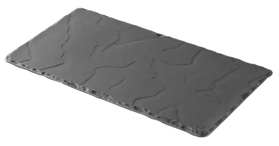 TELLER/ PLATTE/ STEAKTELLER 30 x 16 cm RECHTECKIG schmal Matt schiefer