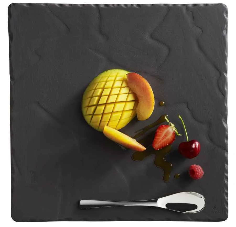 BURGER & STEAKTELLER QUADRATISCH 25 x 25 cm Schieferoptik