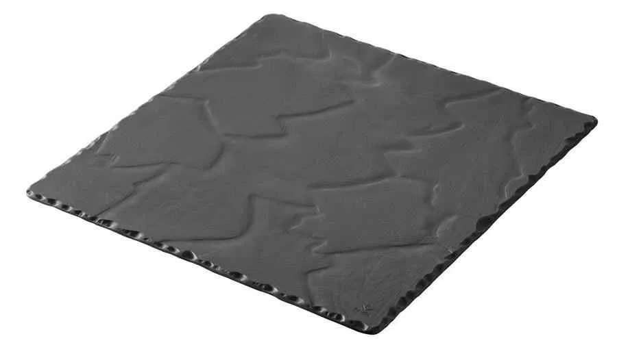 TELLER/ PLATTE/ BURGERTELLER/ STEAKTELLER/ SERVIERPLATTE 20 x 20 cm QUADRATISCH Matt schiefer