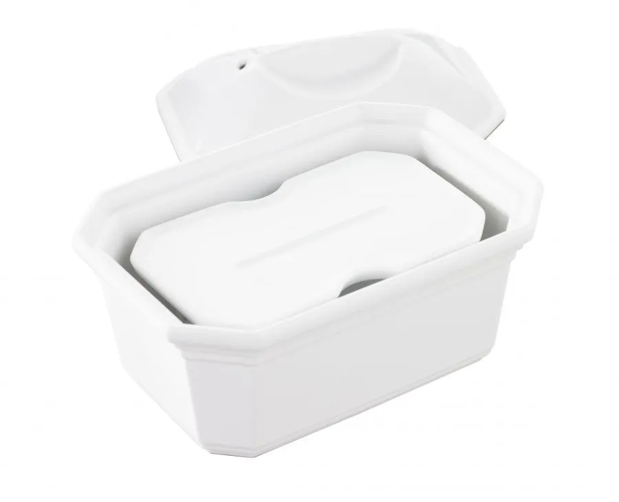 PASTETENFORM, ACHTECKIG MIT DECKEL Weiss 60 cl