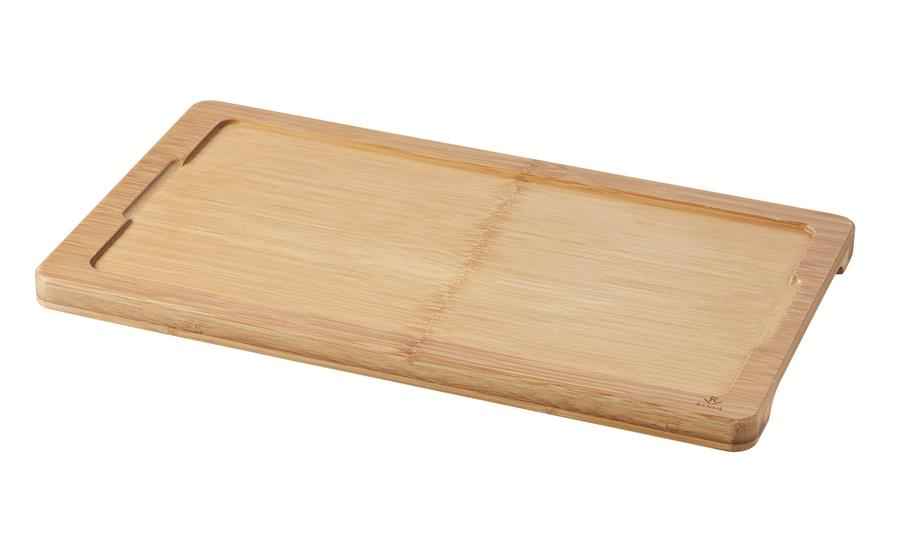 HOLZTABLETT/ HOLZBRETT 34 x 19,5 cm FUER TELLER/ PLATTE/ STEAKTELLER 30 x 16 cm Bambus