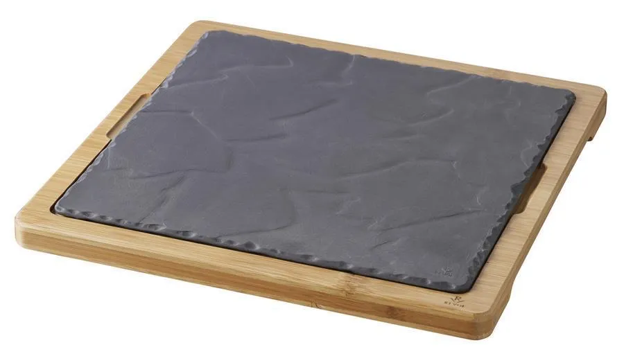 HOLZTABLETT/ HOLZBRETT 29,2 x 29,2 cm FUER TELLER/ PLATTE/ STEAKTELLER 25 x 25 cm Bambus