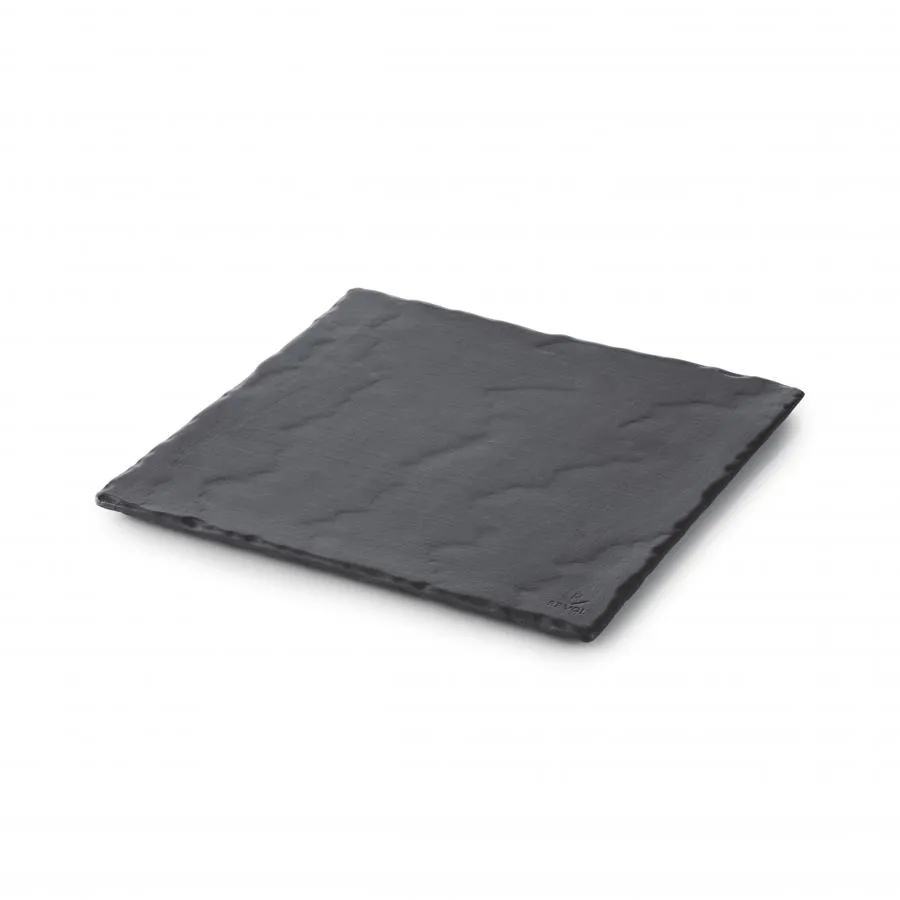 BURGER & STEAKTELLER 15 x 15 cm QUADRATISCH Matt schiefer