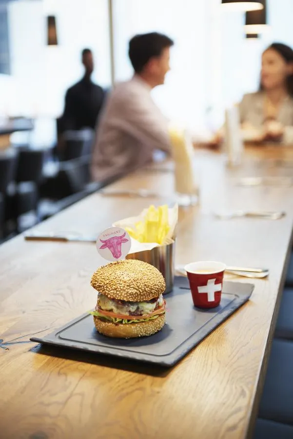 STEAKTELLER 39,5 cm, 2 RAENDER HOCH Matt schiefer