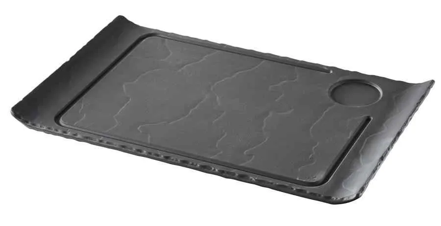 STEAKTELLER 39,5 cm, 2 RAENDER HOCH Matt schiefer STEAKTELLER 39,5 cm, 2 RAENDER HOCH Matt schiefer