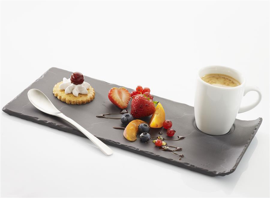 GOURMAND Tablett mit Mulde Matt schiefer styl