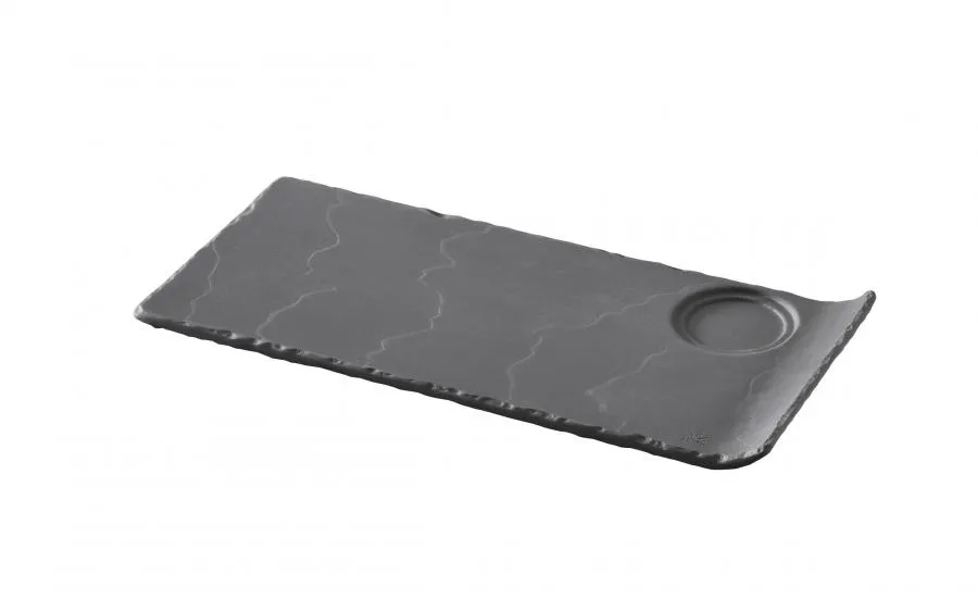 BURGER & STEAKPLATTE mit Mulde Matt schiefer style