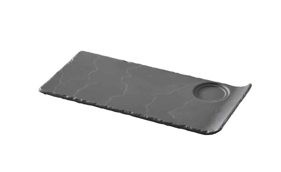GOURMAND Tablett mit Mulde Matt schiefer styl