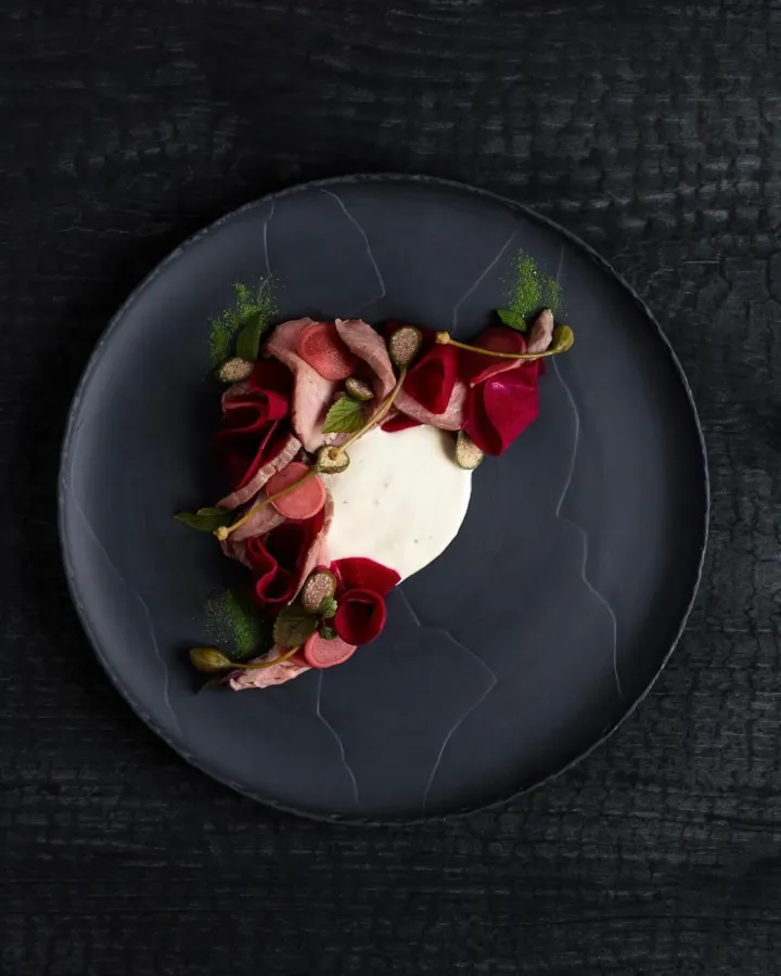 STEAKTELLER RUND 28,5 cm Matt schiefer