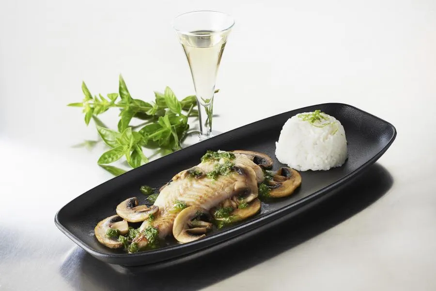 CLUB TELLER/ PLATTE/ SERVIERPLATTE 36 cm x 15 cm in gusseisener Optik