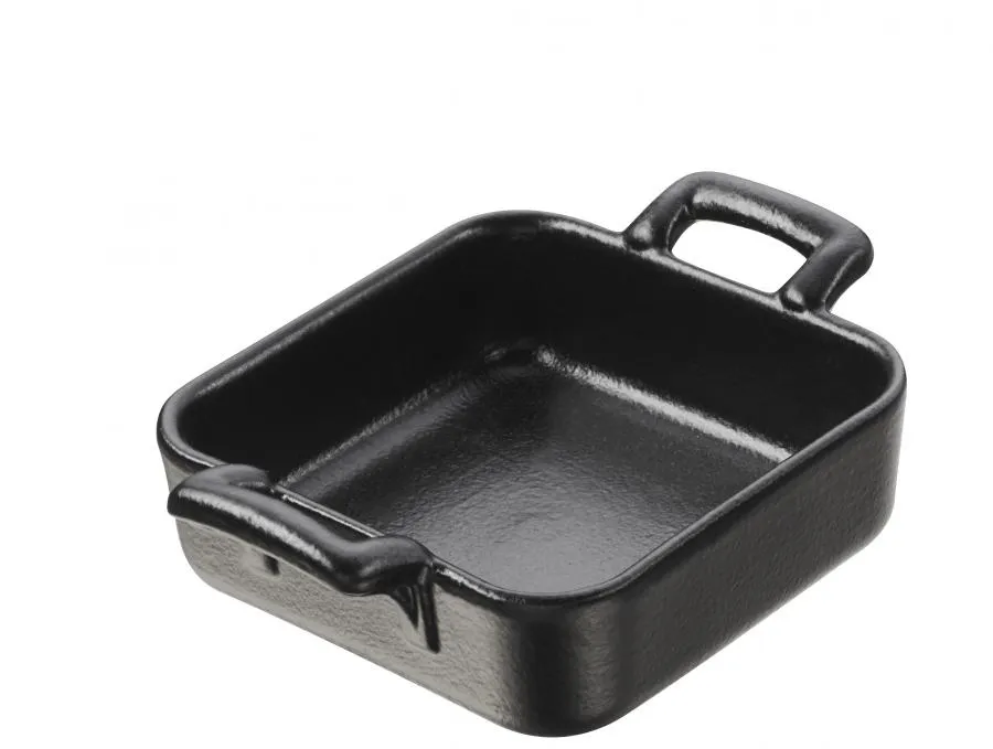 SCHÄLCHEN 5 cl QUADRATISCH Gusseisenoptik